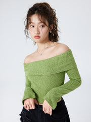 Solid Off Shoulder Crop Top