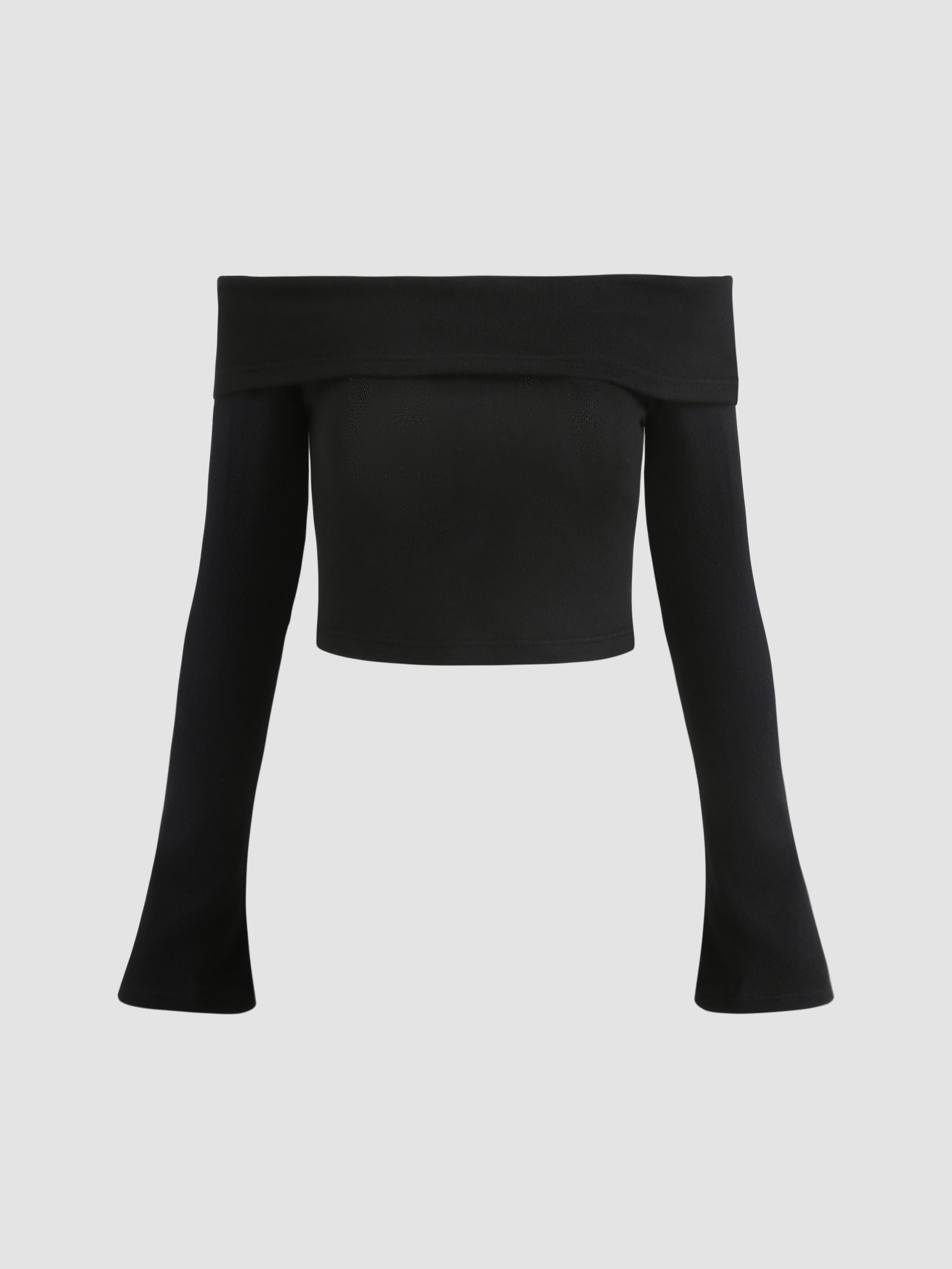 Solid Off Shoulder Crop Top